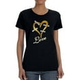 thumbnail image 1 of Love Gold Glitter Heart Shaped T-Shirt Women -Image by Shutterstock, Female 3X-Large, 1 of 4