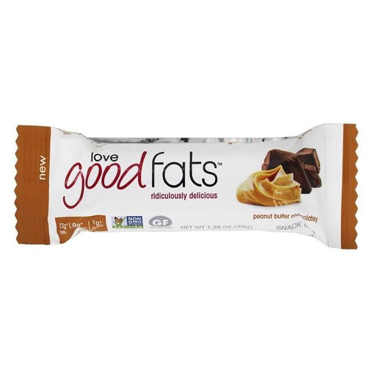 Love Good Fats 1.38 oz Keto Friendly Snack Bar Peanut Butter Chocolate