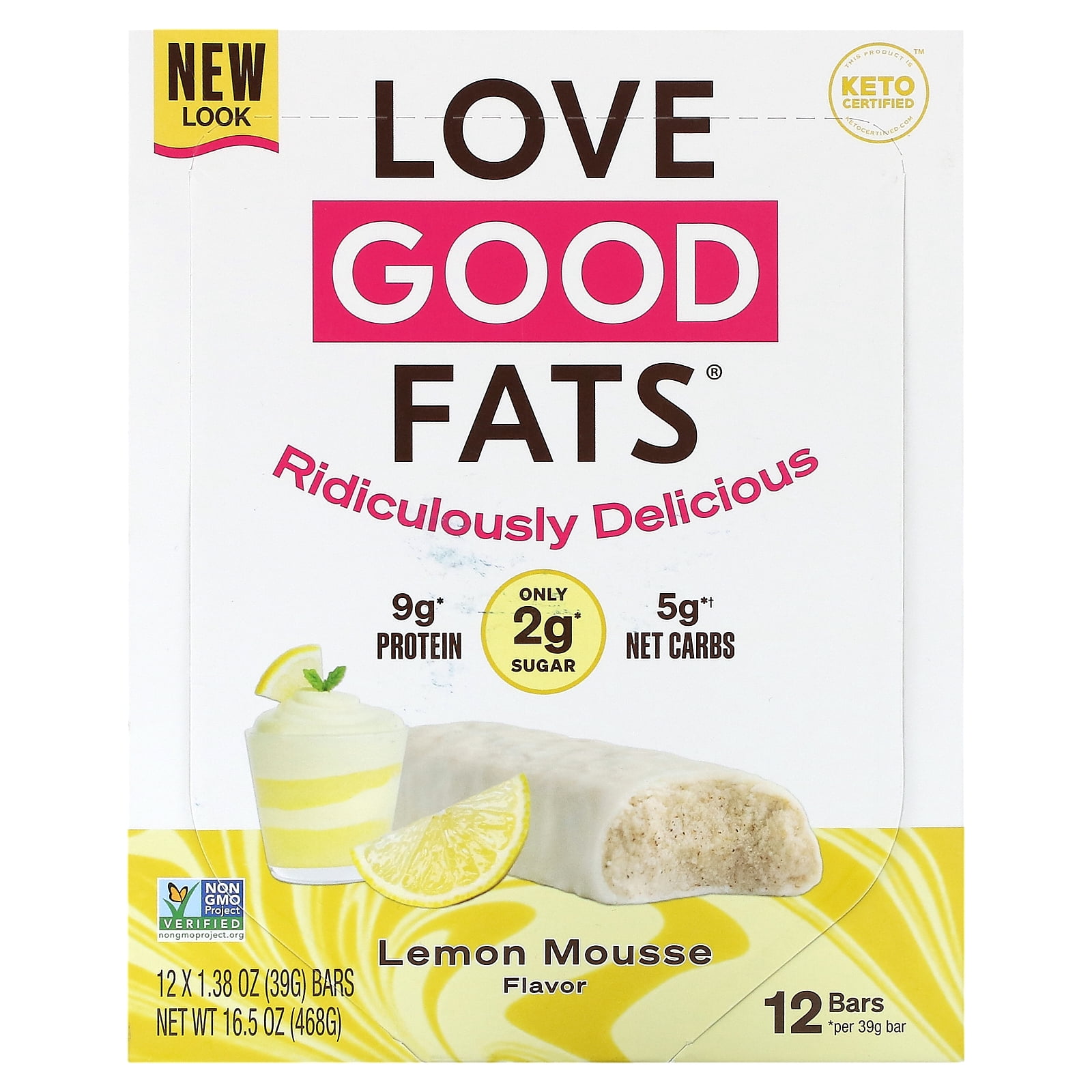 Love Good Fats Bars Lemon Mousse KetoFriendly Protein Bar with