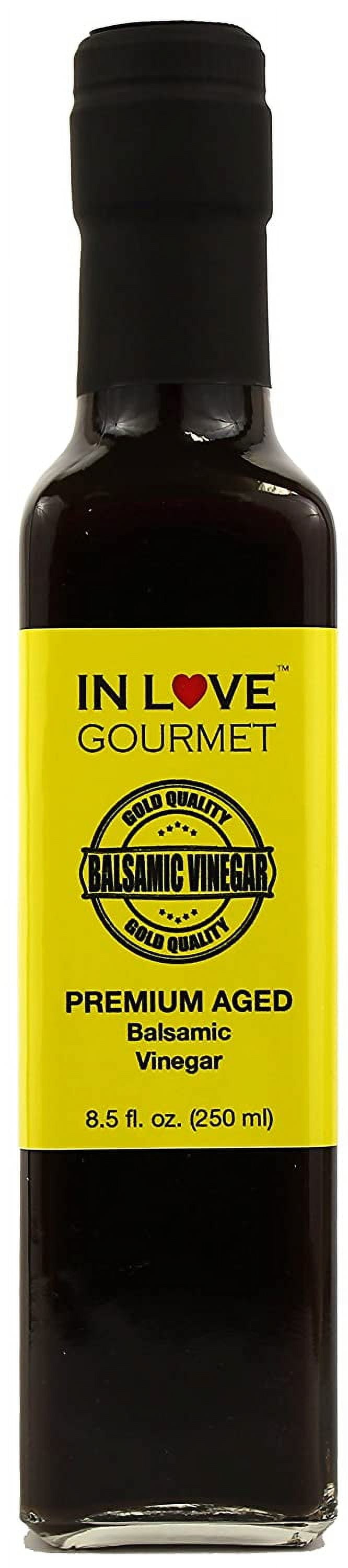 In Love Gourmet Premium Aged Balsamic Vinegar 250ML/8.5oz Use as your any day, everyday vinaigrette mix with our flavor infused extra virgin olive oils or as a stand alone salad dressing