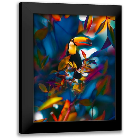 Love Grams 12x14 Black Modern Framed Museum Art Print Titled - Toucan Tropics