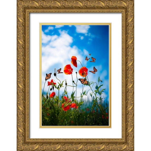 Love Grams 23x32 Gold Ornate Wood Framed with Double Matting Museum Art Print Titled - Field of Dreams