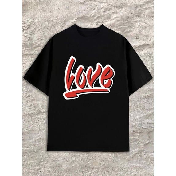 Love Graphic Tee men's black Stylish summer outerwear Vintage Unisex Shirt Graphic tshirts Casual Unisex Shirt Printed tshirts Original Unisex Shirt Printed tshirts