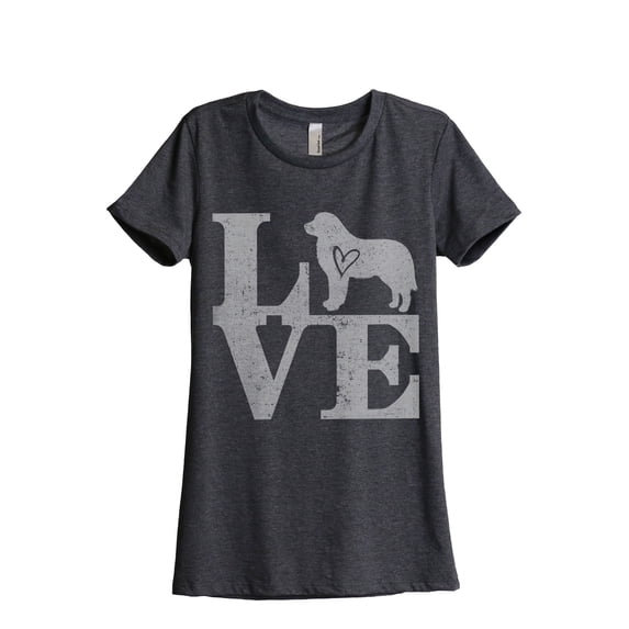 Love Great Pyrenees Women's Fashion Relaxed T-Shirt Tee Charcoal Grey Medium