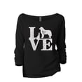 thumbnail image 1 of Love Great Pyrenees Women's Fashion Slouchy 3/4 Sleeves Raglan Lightweight Sweatshirt Black 2X-Large, 1 of 3
