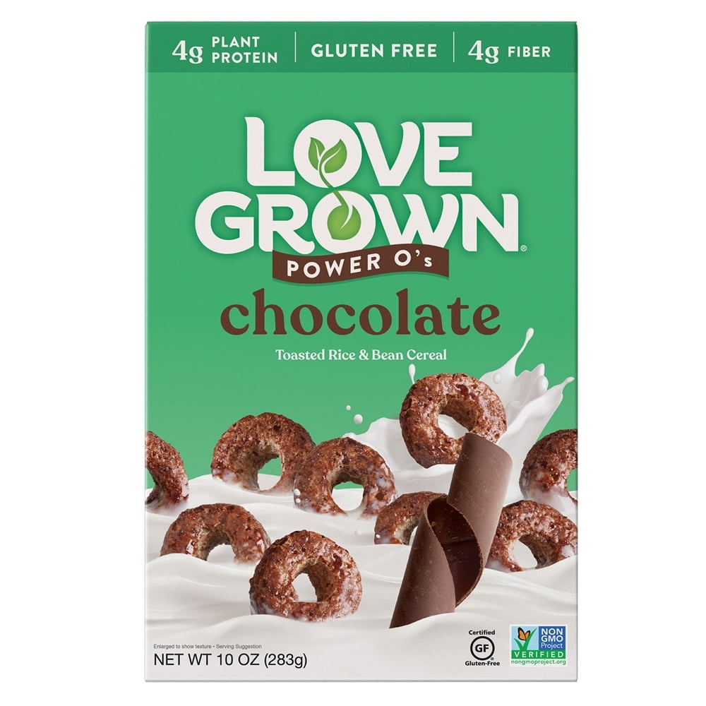 Love Grown, Breakfast Cereal, Chocolate Power O's, 10 Oz Box