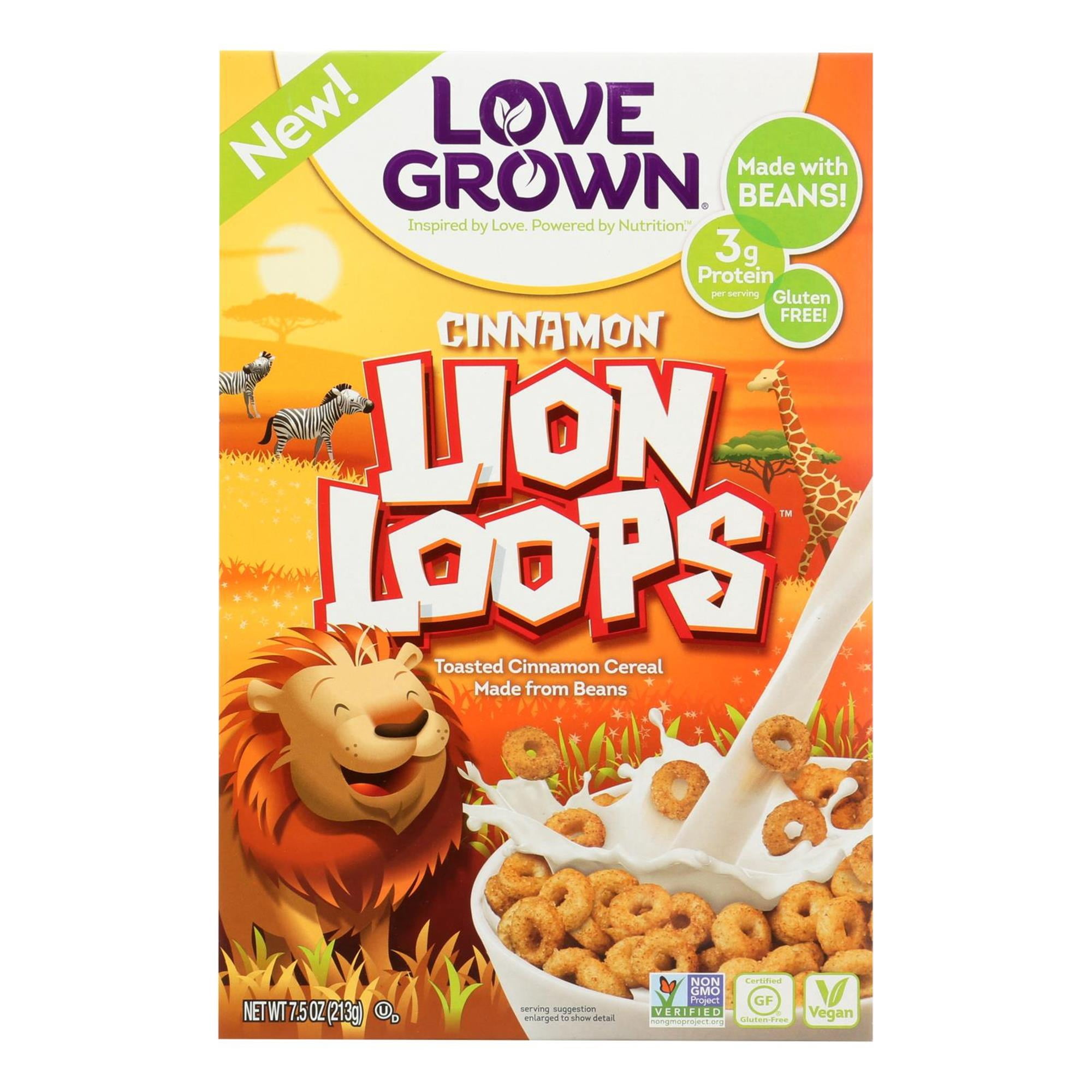 Love Grown Lion Loops Cereal, 7.5 Oz, Box, 6-Pack of 6 - Walmart.com