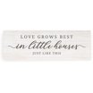 Love Grows Best In Houses Framed Wood Wall Sign - Farmhouse Style Home Decor (12x24 Inches)