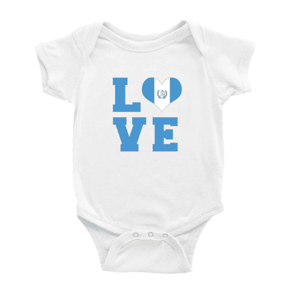 Love Guatemala Flag Heart Boy Girl Bodysuits (White, 3-6 Months)