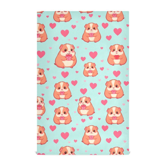 Love Guinea Pig Pattern Kitchen Towels Waffle Weave Decorative Tea Towels Multi Use Dishcloths 28x18in