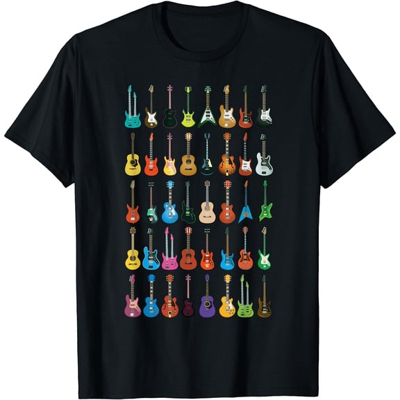 Love Guitar Different Guitars Music Lover Funny Gift T-Shirt