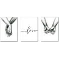 thumbnail image 1 of Love and Hand in Hand Wall Art Canvas Print Poster Black and White Sketch Art Line Drawing Decor for Living Room Bedroom (Set of 3 Unframed, 8.3x12 inches), 1 of 1