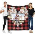 thumbnail image 1 of Love Hapiness Custom Blanket with 15 Photos Personalized Picture Blankets Customized Gifts for Girfriend for Valentiens, 60x80 inch Blankets, 1 of 5