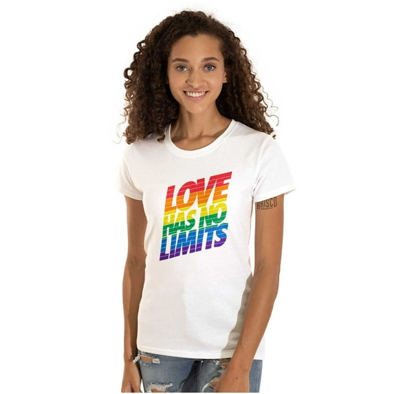 Love Has No Limits Gay Pride Rainbow Womens Fitted Plus Size Graphic Tee Brisco Brands 2X
