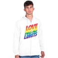 thumbnail image 1 of Love Has No Limits Gay Pride Rainbow Zip Up Hoodie Men's Women's Brisco Brands X, 1 of 6