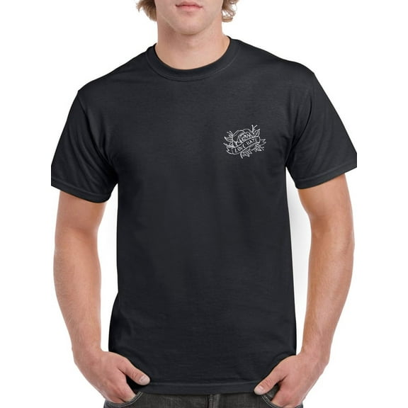 Love Hate Blooming Rose Graphic Men Black T-Shirt, Male Small