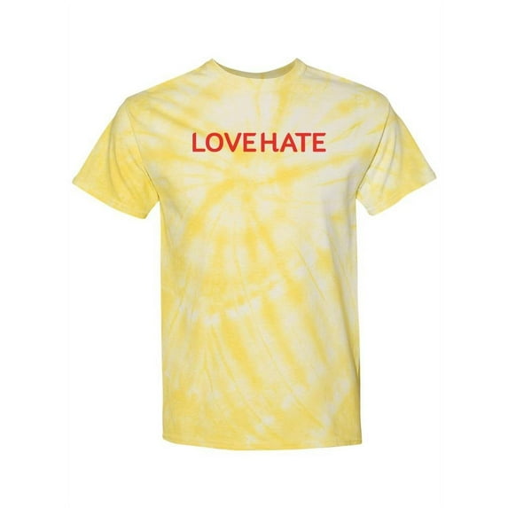 Love, Hate Tie-Dye Cyclone Men -Smartprints Designs, Male Large