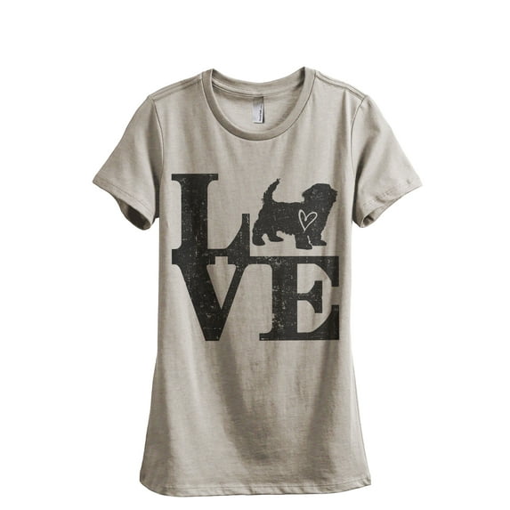Love Havanese Women's Fashion Relaxed T-Shirt Tee Heather Tan Medium