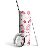 Love Heart 20 Oz Skinny Tumbler with Lid and Straw - Double Wall Vacuum Insulated Tumbler- Birthday Gifts for Mom Sister Friends Women