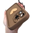 thumbnail image 1 of Love Heart 3D Cute Shockproof Thick Soft Silicone Case for Women Girls Compatible with iPhone Case (Khaki,iPhone 15), 1 of 9