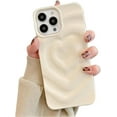 thumbnail image 1 of Love Heart 3D Solid Color Aesthetic Curly Wave Soft TPU Case for Women Girls Compatible with iPhone Case (White,iPhone 12 Pro Max), 1 of 9