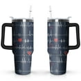 thumbnail image 1 of Love Heart 40oz Stainless Steel Vacuum Insulated Tumbler with Lid and Straw for Water Iced Tea Coffee Smoothie and More, 1 of 7