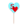 thumbnail image 1 of Love Heart 5 Poker Toothpick Flags Heart Lable Cupcake Picks, 1 of 3