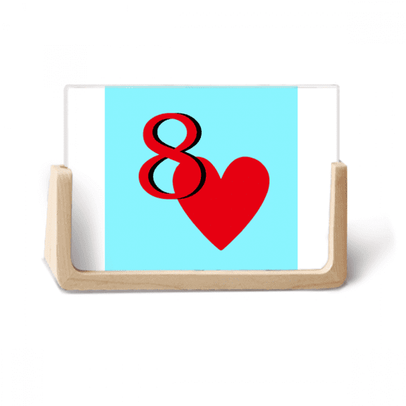 Love Heart 8 Poker Photo Wooden Photo Frame Tabletop Display