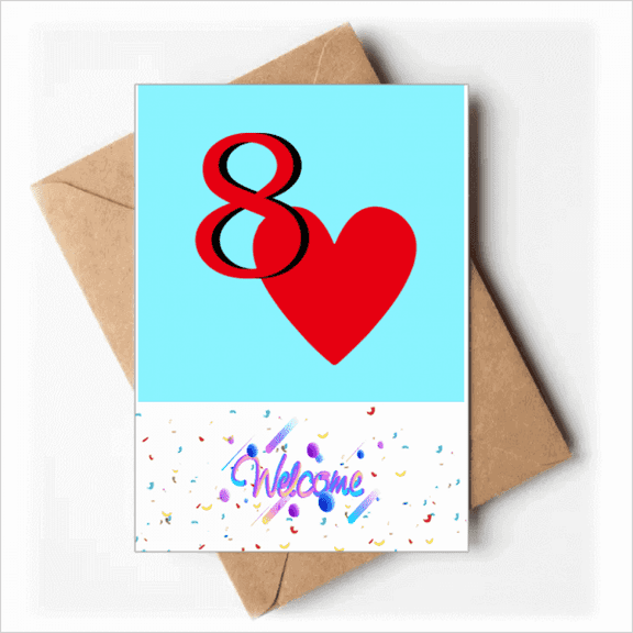 Love Heart 8 Poker Welcome Back Greeting Cards Envelopes Blank