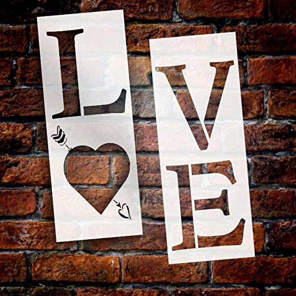 Free printable Heart Arrow stencils (LOVE font patterns) that you can use  for decorations, letters