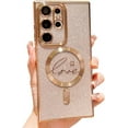 thumbnail image 1 of Love Heart Bling Glitter  [Compatible with MagSafe Wireless Charging] TPU Case Compatible with Samsung Galaxy Case (Galaxy S23 FE,Gold), 1 of 8