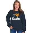 thumbnail image 1 of Love Heart Carbs Pizza Food Cute Women Crewneck Sweatshirt Brisco Brands M, 1 of 6