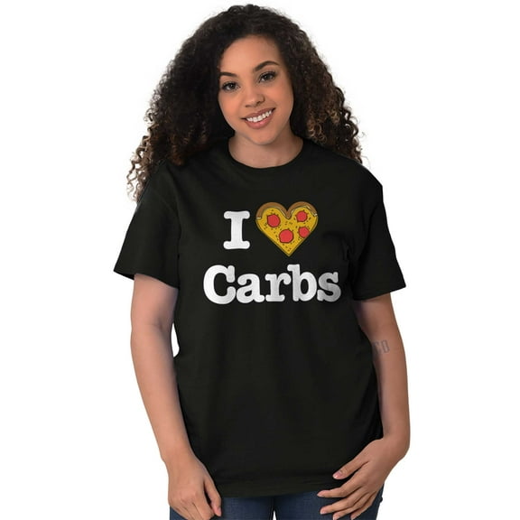 Love Heart Carbs Pizza Food Cute Women's Plus Size Graphic Tee Brisco Brands 3X