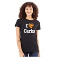 thumbnail image 1 of Love Heart Carbs Pizza Food Cute Womens Fitted Plus Size Graphic Tee Brisco Brands 2X, 1 of 5