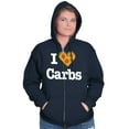 thumbnail image 1 of Love Heart Carbs Pizza Food Cute Zip Hoodie Sweatshirt Women Brisco Brands S, 1 of 6