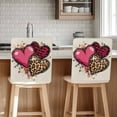thumbnail image 1 of Love Heart Chair Covers Set of 4 Pink Leopard Chair Back Covers Stretch Removable Washable Slipcovers Protector for Dining Room Kitchen Party Decor, 1 of 5