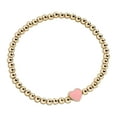 thumbnail image 1 of Love Heart Charm Bracelet 6mm Gold Beaded Strech Delicate Bracelet Heart Personalized Bracelets Jewelry for Women Girls Valentines Day Gift, 1 of 5