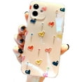 thumbnail image 1 of Love Heart Colorful Glossy TPU Case Compatible with iPhone Case (White,iPhone 12), 1 of 6