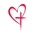 thumbnail image 1 of Love Heart Crucifix Waterproof Vinyl Sticker Decal for Cars, Notebooks, Laptops & Accessories, Easy to Apply & Remove, Ideal Gift for Lovers and Drivers, 1 of 5