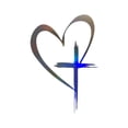 thumbnail image 1 of Love Heart Crucifix Waterproof Vinyl Sticker Decal for Cars, Notebooks, Laptops & Accessories, Easy to Apply & Remove, Ideal Gift for Lovers and Drivers, 1 of 5
