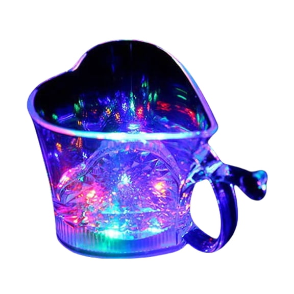 Love Heart Cup LED Colorful Cups LED Shining Cup Colorful Lighting Cups PP Texture Suitable for Parties and Celebration
