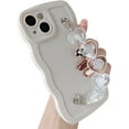 thumbnail image 1 of Love Heart Curly Wave Frame Wrist Strap Chain Bracelet Soft Compatible with iPhone Case (White,iPhone 11 Pro Max), 1 of 7