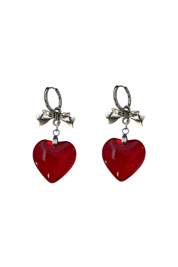 Love Heart Dangle Drop Earrings for Women