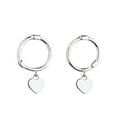 thumbnail image 1 of Love Heart Dangle Small Hoop Earrings S925 Sterling Silver for Women, 1 of 5