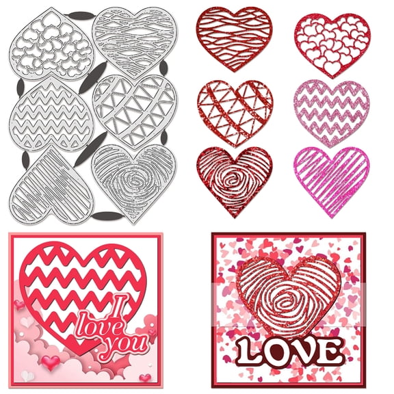 Love Heart Die Cuts for Card Making Heart Carbon Steel Template Metal Embossing Cutting Dies for Paper Card Making DIY Scrapbooking Album Craft