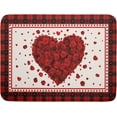 thumbnail image 1 of Love Heart Dish Drying Mat 18x24 inch Valentines Day Red Rose Flowers Dish Drainer Mats Red Black Buffalo Plaids Absorbent Dish Drying Pad for Kitchen Countertop Wedding Large Decor, 1 of 3