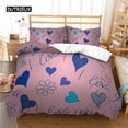 thumbnail image 1 of Love Heart Duvet Cover Set Cartoon Fun Colorful Hearts Quilt Cover Twin tic Style I Love You Polyest, 1 of 5
