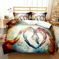 thumbnail image 1 of Love Heart Duvet Cover Set tic Polyester Comforter Cover Twin Full Size for Couple Girlfriend Bedroom Decor Bedding Set, 1 of 5