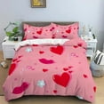 thumbnail image 1 of Love Heart Duvet Cover Set tic Theme Heart Shaped Comforter Cover King Full Size for Kid Couple Lover Polyester Bedding Set, 1 of 5