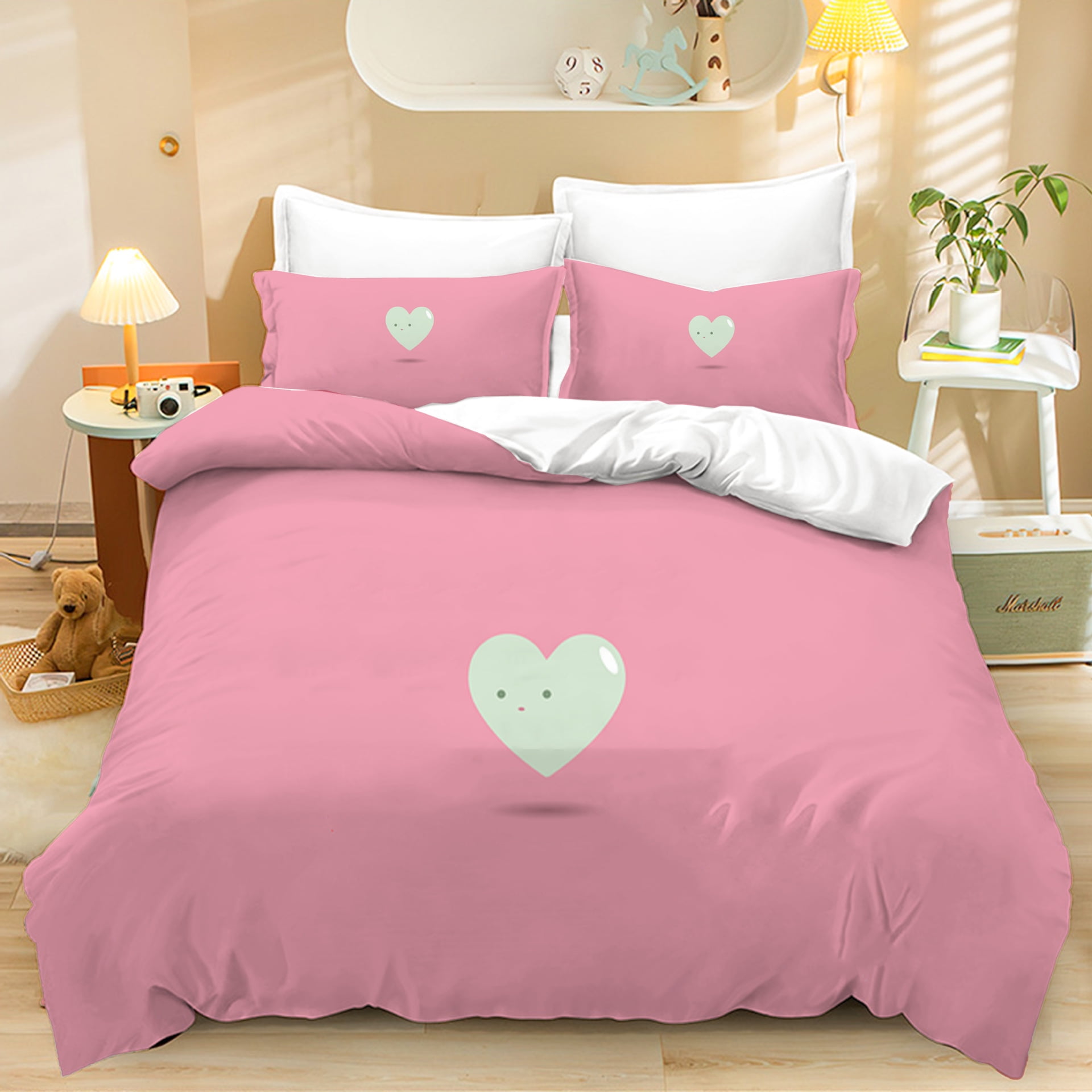Love Heart Duvet Cover Sets Couple Colorful Love Heart Pattern Bedding